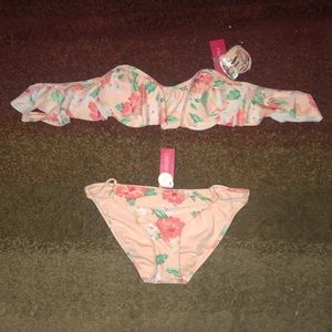 Pink floral bikini set